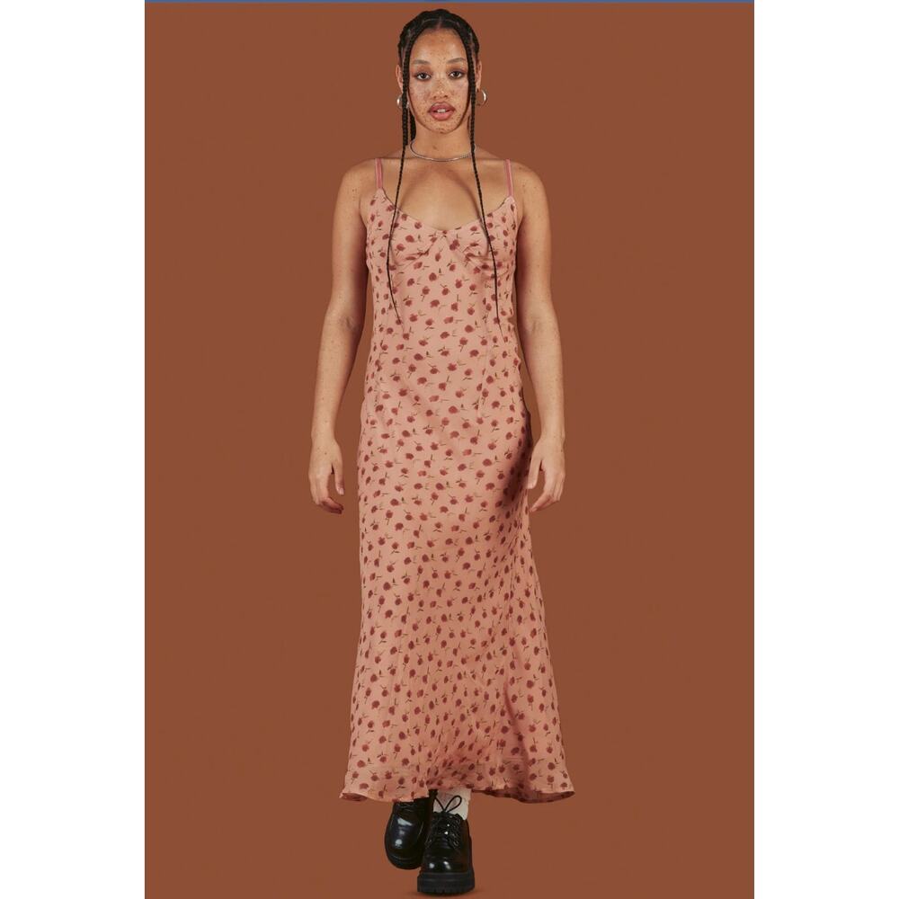 UNIF Pink Floral Slip Dress